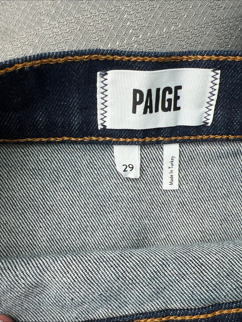 PAIGE Aven Wrap Denim Miniskirt in Zamora dark wash asymmetrical size 29 - Picture 6 of 8